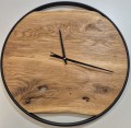 Zegar dębowy olejowany drewniany wiszący ścienny ręcznie robiony Ø 59 cm  Hand Made