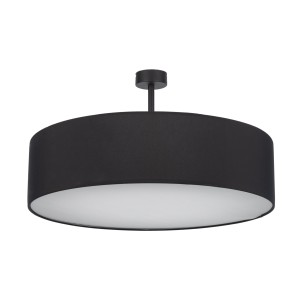 Lampa sufitowa czarna abażur Rondo 600 4245