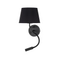 Hotelowa lampa do czytania  MAJA BLACK KINKIET 2 E27 + G9 10081 TKlighting