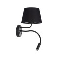 Hotelowa lampa do czytania  MAJA BLACK KINKIET 2 E27 + G9 10081 TKlighting