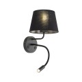 Hotelowa lampa do czytania  MAJA BLACK KINKIET 2 E27 + G9 10081 TKlighting