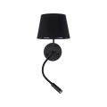Hotelowa lampa do czytania  MAJA BLACK KINKIET 2 E27 + G9 10081 TKlighting