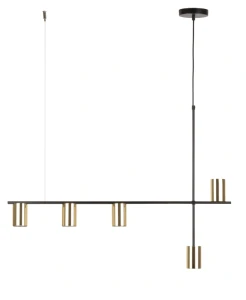 Lampa wisząca mosiądzowana złoto-czarna VENDO 5 żyrandol 33693  Sigma Lighting 