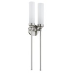 Lampa na ścianę PRESTON podwójny kinkiet glamour nikiel mleczne szkło7292 ARGON