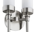 Lampa na ścianę PRESTON podwójny kinkiet glamour nikiel mleczne szkło7292 ARGON