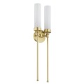 Lampa na ścianę PRESTON 2XE14 podwójny kinkiet glamour lity mosiądz mleczne szkło 7290 ARGON