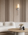 Lampa na ścianę PRESTON 8979 kinkiet nikiel mleczne szkło glamour 8979 Argon