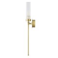 Lampa na ścianę PRESTON 8976 złoty kinkiet lity mosiądz ryflowane szkło 8976 ARGON