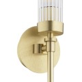 Lampa na ścianę PRESTON 8976 złoty kinkiet lity mosiądz ryflowane szkło 8976 ARGON