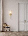 Lampa na ścianę PRESTON 8976 złoty kinkiet lity mosiądz ryflowane szkło 8976 ARGON