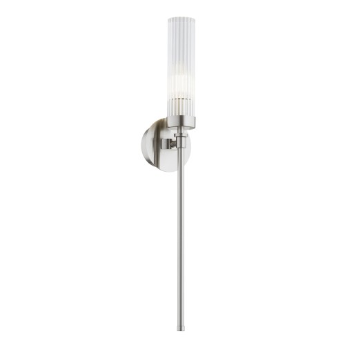 Lampa ścienna PRESTON 8977 kinkiet nikiel szkło ryflowane glamour 8977 ARGON