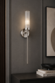 Lampa ścienna PRESTON 8977 kinkiet nikiel szkło ryflowane glamour 8977 ARGON