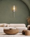 Lampa ścienna PRESTON 8977 kinkiet nikiel szkło ryflowane glamour 8977 ARGON