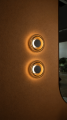 Lampa natynkowa A SOFI 9010 kinkiet okrągły szkło Krosno design koniakowy moduł LED 9010 ARGON 