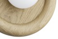 Lampa natynkowa RONDO 8970 kinkiet okrągły drewniany biała kulka jasny dąb 8970 ARGON