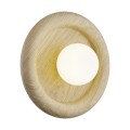 Lampa natynkowa RONDO 8970 kinkiet okrągły drewniany biała kulka jasny dąb 8970 ARGON