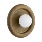 Lampa natynkowa RONDO 8971 kinkiet okrągły drewniany biała kulka ciemny dąb 8971 ARGON