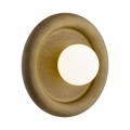 Lampa natynkowa RONDO 8971 kinkiet okrągły drewniany biała kulka ciemny dąb 8971 ARGON