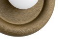 Lampa natynkowa RONDO 8971 kinkiet okrągły drewniany biała kulka ciemny dąb 8971 ARGON