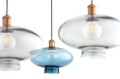Lampa wisząca niebieski miedziane detale TRESCO 8982 ARGON