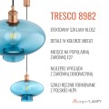 Lampa wisząca niebieski miedziane detale TRESCO 8982 ARGON