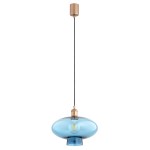 Lampa wisząca niebieski miedziane detale TRESCO 8982 ARGON