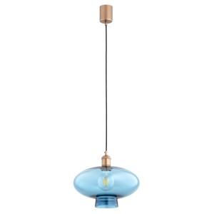 Lampa wisząca niebieski miedziane detale TRESCO 8982 ARGON