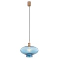 Lampa wisząca niebieski miedziane detale TRESCO 8982 ARGON