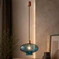 Lampa wisząca niebieski miedziane detale TRESCO 8982 ARGON