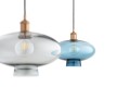 Lampa wisząca niebieski miedziane detale TRESCO 8982 ARGON