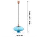 Lampa wisząca niebieski miedziane detale TRESCO 8982 ARGON