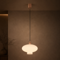 Lampa wisząca mleczne szkło miedziane detale TRESCO 8980 ARGON