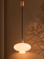 Lampa wisząca mleczne szkło miedziane detale TRESCO 8980 ARGON