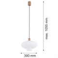 Lampa wisząca mleczne szkło miedziane detale TRESCO 8980 ARGON
