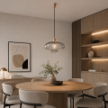 Lampa wisząca dymne szkło miedziane detale TRESCO 8981 ARGON