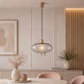 Lampa wisząca dymne szkło miedziane detale TRESCO 8981 ARGON