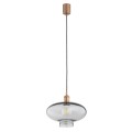 Lampa wisząca dymne szkło miedziane detale TRESCO 8981 ARGON