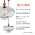 Lampa wisząca dymne szkło miedziane detale TRESCO 8981 ARGON