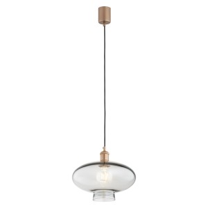 Lampa wisząca dymne szkło miedziane detale TRESCO 8981 ARGON