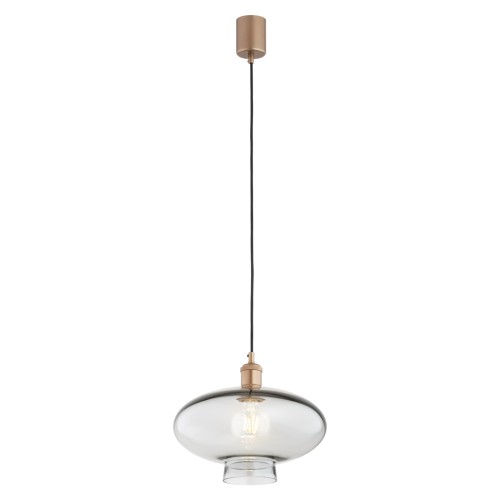 Lampa wisząca dymne szkło miedziane detale TRESCO 8981 ARGON