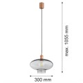 Lampa wisząca dymne szkło miedziane detale TRESCO 8981 ARGON