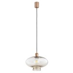 Lampa wisząca szkło dymione szampański miedziane detale TRESCO 9012 ARGON