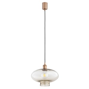 Lampa wisząca szkło dymione szampański miedziane detale TRESCO 9012 ARGON