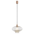 Lampa wisząca szkło dymione szampański miedziane detale TRESCO 9012 ARGON