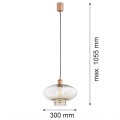Lampa wisząca szkło dymione szampański miedziane detale TRESCO 9012 ARGON