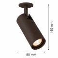 Lampa do sufitu reflektor wpuszczany sufitowy regulowany GU10 brąz LINCA 9019 