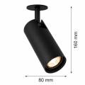 Lampa do zabudowy G/K reflektor wpuszczany sufitowy regulowany GU10 czarny LINCA 9020 ARGON