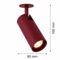Lampka reflektor wpuszczany sufitowy regulowany GU10 barolo bordo LINCA 9018 ARGON
