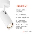 Lampa, kinkiet reflektor sufitowy GU10 długa tubka biały LINCA 9021 ARGON