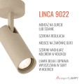 Kinkiet, lampa reflektor sufitowy GU10 długa tubka taupe LINCA 9022 ARGON